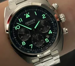 Orient Solartech Cronografo Elite Pilot MBSSC297 azul - imagem 7