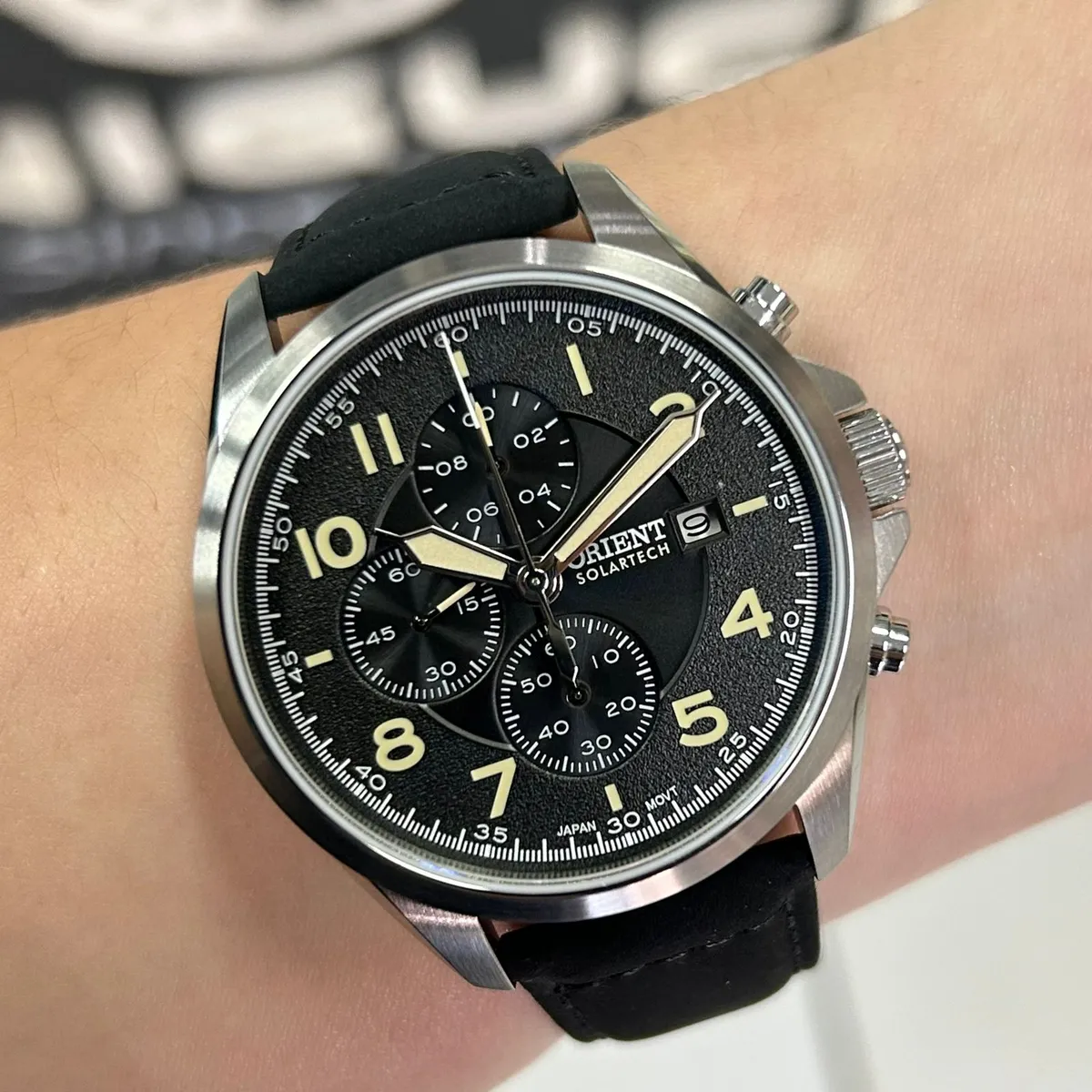 Relógio Orient Solartech Cronógrafo MBSCC071 Preto | Taniguchi