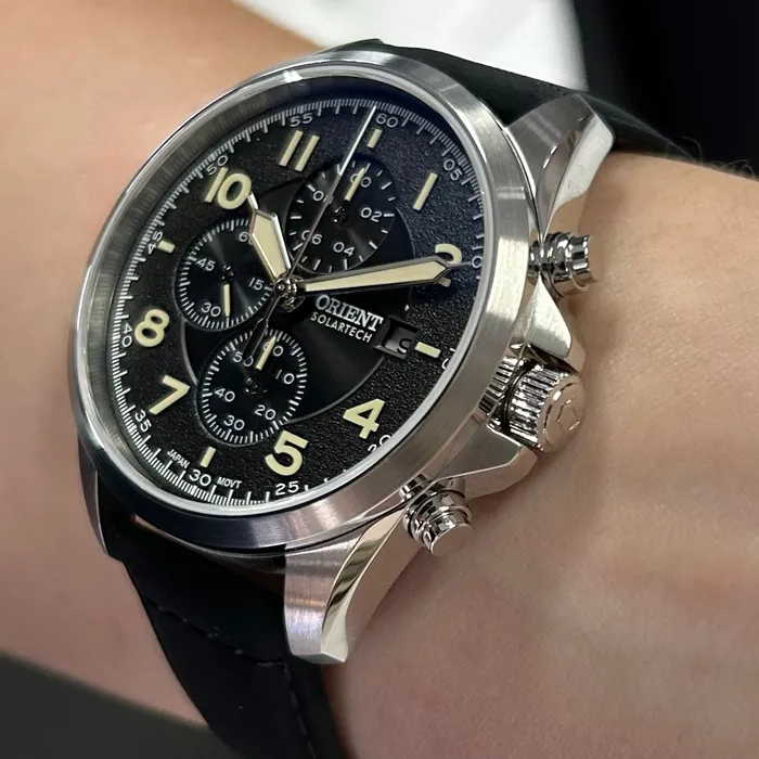 Relógio Orient Solartech Cronógrafo MBSCC071 Preto | Taniguchi Relógios