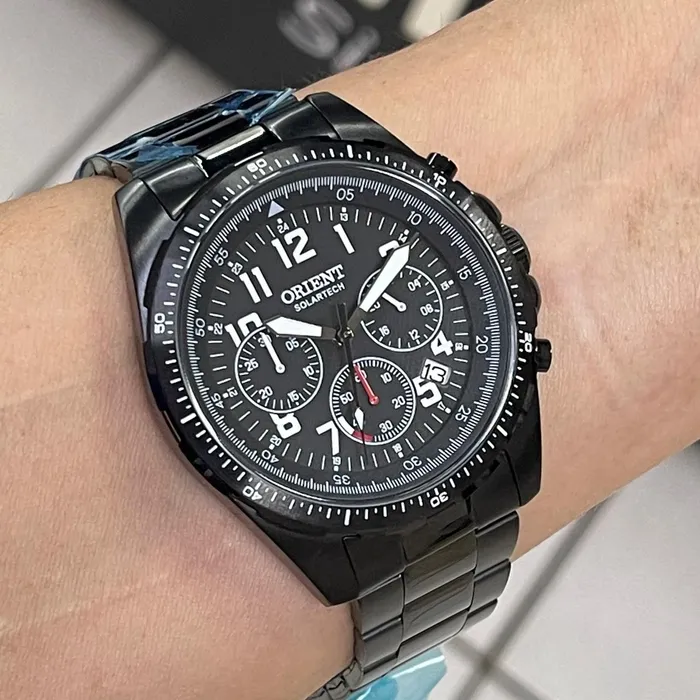 Relógio Orient Solartech Cronógrafo Sports Pilot MPSSC032 Preto | Taniguchi Relógios