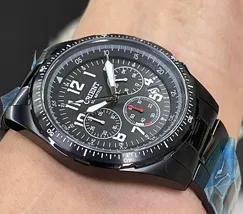 Relógio Orient Solartech Cronógrafo Sports Pilot MPSSC032 Preto | Taniguchi Relógios - imagem 4