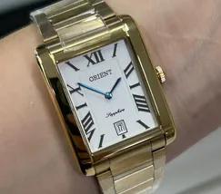 Orient Quartzo Eternal Classico "Tank" Dourado GGSS1021 branco - imagem 1