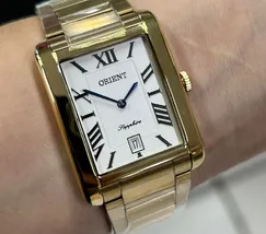 Orient Quartzo Eternal Classico "Tank" Dourado GGSS1021 branco - imagem 6