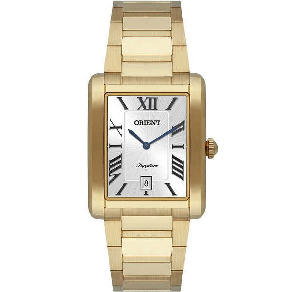 Orient Quartzo Eternal Classico "Tank" Dourado GGSS1021 branco