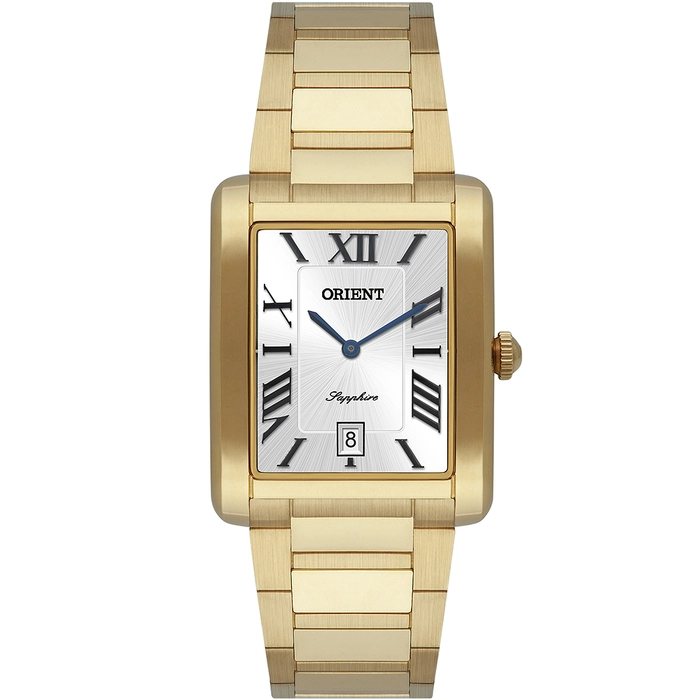 Orient Quartzo Eternal Classico "Tank" Dourado GGSS1021 branco