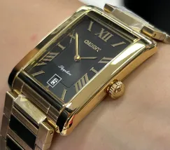 Orient Quartzo Eternal Classico "Tank" Dourado GGSS1021 Preto - imagem 4