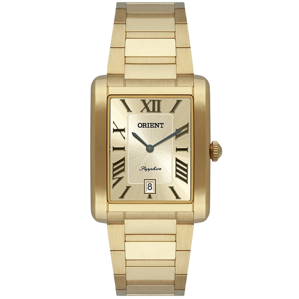 Orient Quartzo Eternal Classico "Tank" Dourado GGSS1021 Champanhe