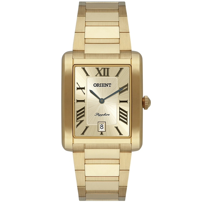 Orient Quartzo Eternal Classico "Tank" Dourado GGSS1021 Champanhe