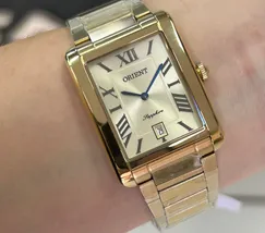 Orient Quartzo Eternal Classico "Tank" Dourado GGSS1021 Champanhe - imagem 6