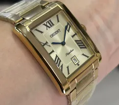 Orient Quartzo Eternal Classico "Tank" Dourado GGSS1021 Champanhe - imagem 3