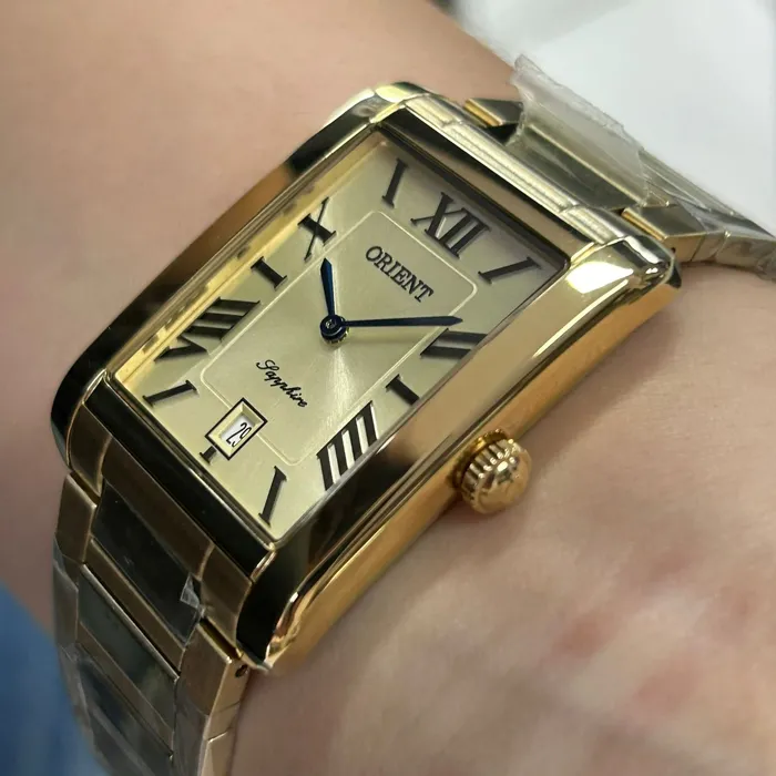 Orient Quartzo Eternal Classico "Tank" Dourado GGSS1021 Champanhe