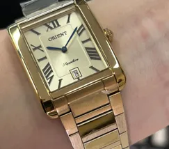 Orient Quartzo Eternal Classico "Tank" Dourado GGSS1021 Champanhe - imagem 5