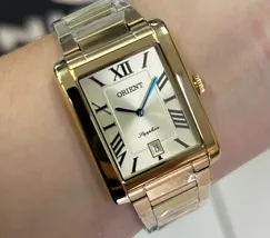 Orient Quartzo Eternal Classico "Tank" Dourado GGSS1021 Champanhe - imagem 1