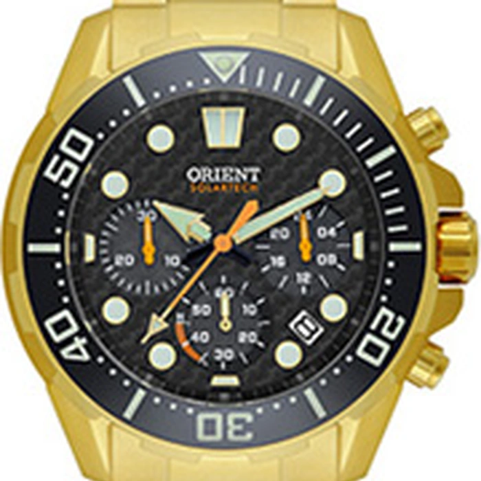Orient Solartech Cronografo Sports Sea Dourado MGSSC057 preto