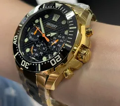 Orient Solartech Cronografo Sports Sea Dourado MGSSC057 preto - imagem 7