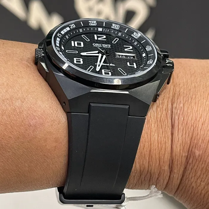 Orient Flytech Automático Titanium IPBlack Pilot F49PP033 Preto