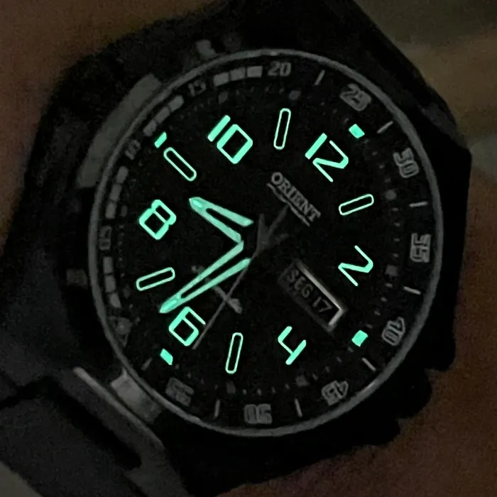 Orient Flytech Automático Titanium IPBlack Pilot F49PP033 Preto