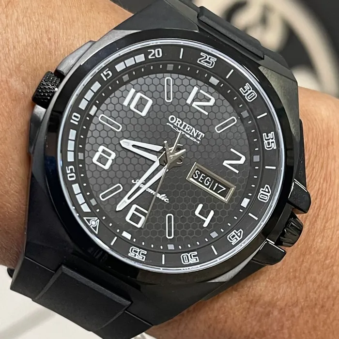 Orient Flytech Automático Titanium IPBlack Pilot F49PP033 Preto