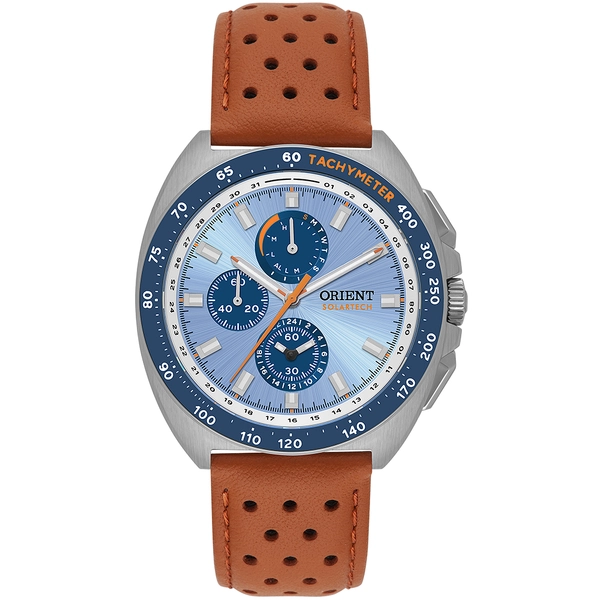 Orient Solartech Cronografo perpetual Calendar Edição Especial MBSCC070 A1MX Azul celeste