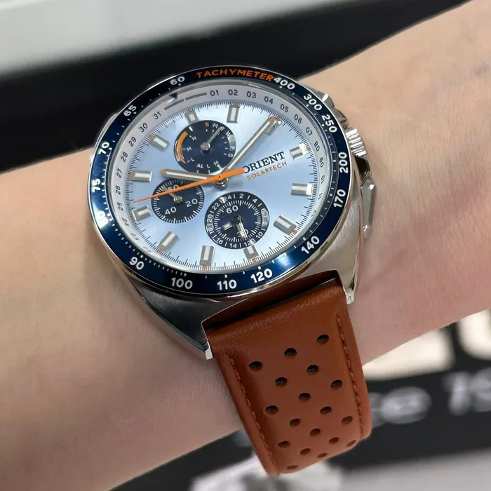 Relógio Orient Solartech Elite Land MBSCC070 Azul Celeste 42mm | Taniguchi Relógios