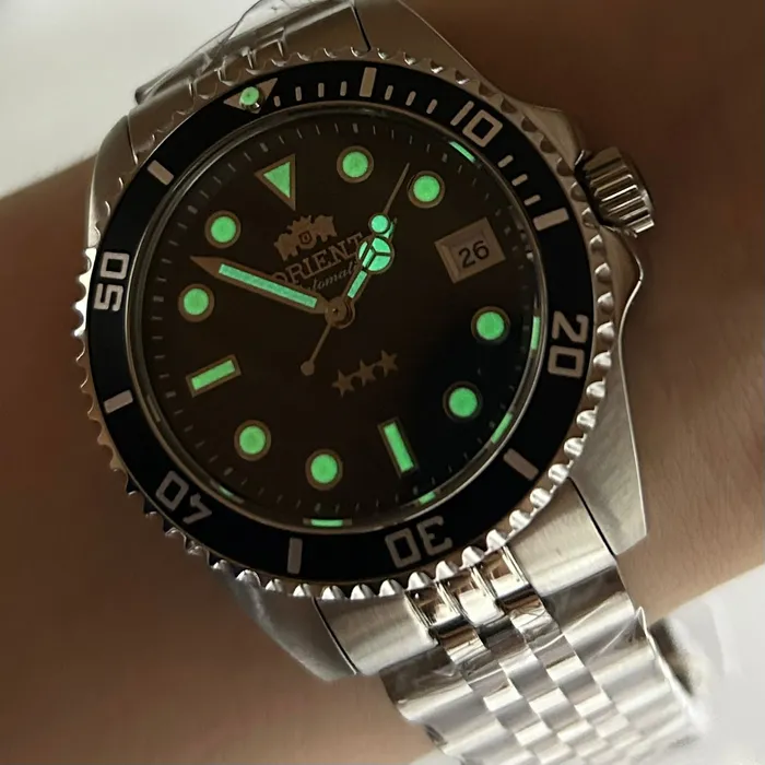 Orient 3 Estrelas Automático Sports sea Submariner 39 YN6SS023 preto