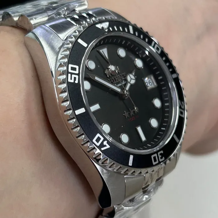 Orient 3 Estrelas Automático Sports sea Submariner 39 YN6SS023 preto
