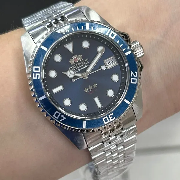 Orient 3 Estrelas Automático Sports sea Submariner 39 YN6SS023 azul