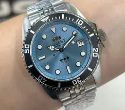Orient 3 Estrelas Automático Sports sea Submariner 39 YN6SS023 azul celeste - imagem 1