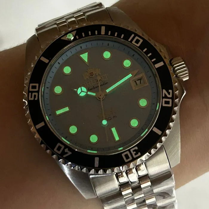 Orient 3 Estrelas Automático Sports sea Submariner 39 YN6SS023 azul celeste