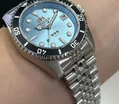 Orient 3 Estrelas Automático Sports sea Submariner 39 YN6SS023 azul celeste - imagem 5