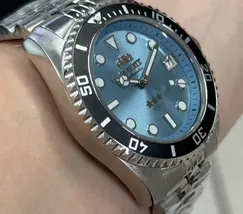 Orient 3 Estrelas Automático Sports sea Submariner 39 YN6SS023 azul celeste - imagem 3