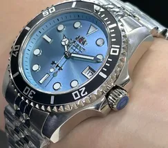 Orient 3 Estrelas Automático Sports sea Submariner 39 YN6SS023 azul celeste - imagem 4