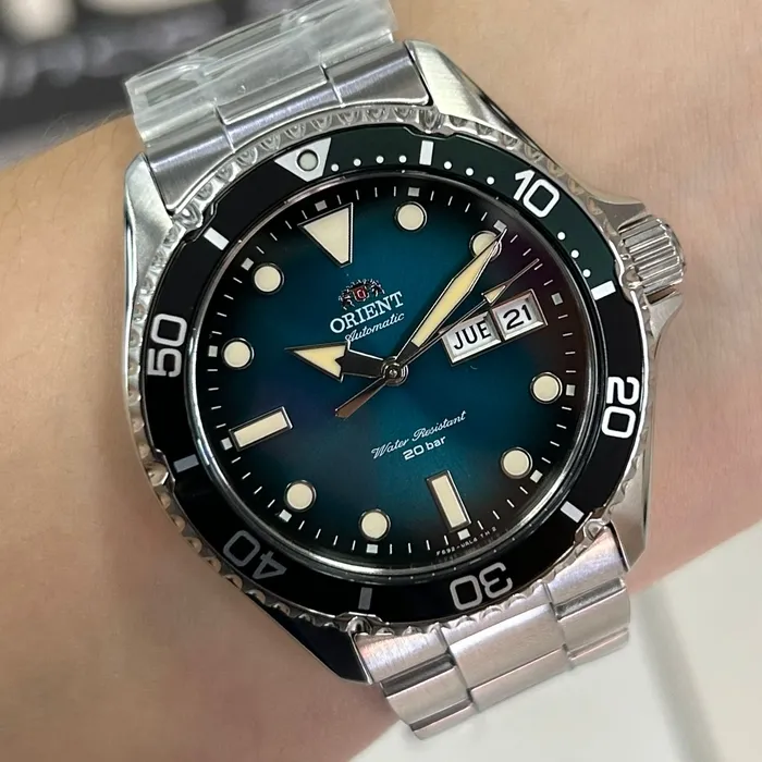 Orient Kamasu II RA-AA0811E39B Automático Safira Verde | Taniguchi Relógios