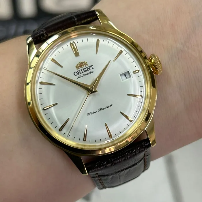 Orient Automático Bambino dourado 38mm RAAC0M01S30B 