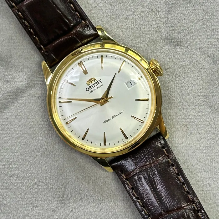 Orient Automático Bambino dourado 38mm RAAC0M01S30B 