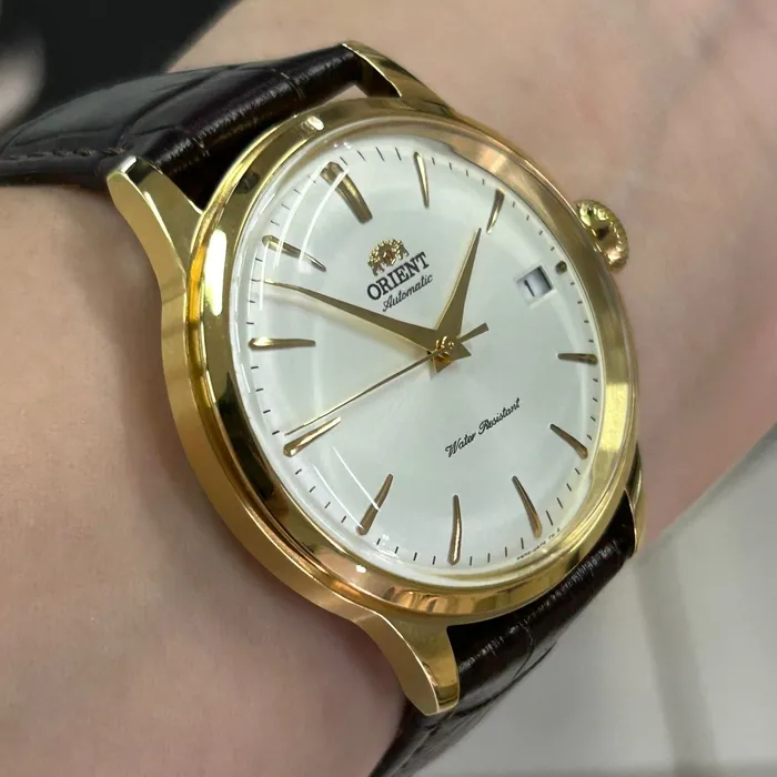 Orient Automático Bambino dourado 38mm RAAC0M01S30B 