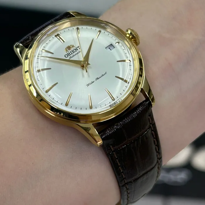 Orient Automático Bambino dourado 38mm RAAC0M01S30B 