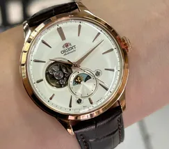 Orient Automático Bambino Sun & Moon Open Heart RAAS0102S30B - imagem 4