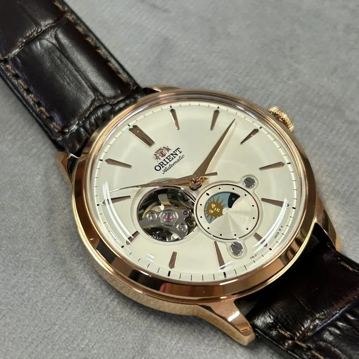 Orient Automático Bambino Sun & Moon Open Heart RAAS0102S30B