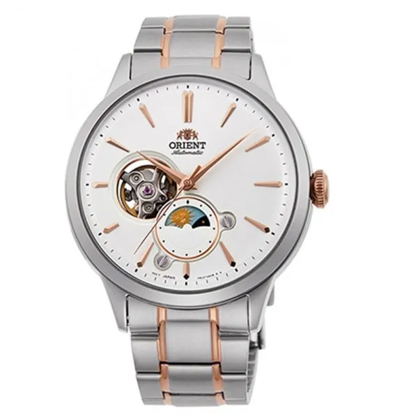 Orient Automático Bambino Sun & Moon Open Heart RAAS0101S10B