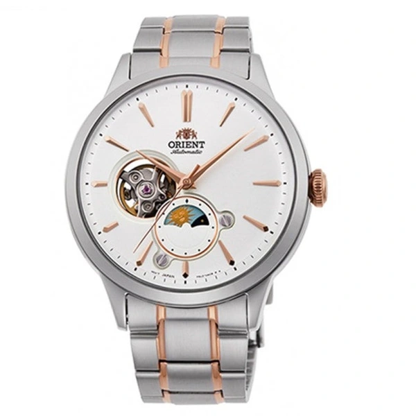 Orient Automático Bambino Sun & Moon Open Heart RAAS0101S10B