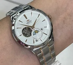 Orient Automático Bambino Sun & Moon Open Heart RAAS0101S30B - imagem 1