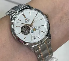 Orient Automático Bambino Sun & Moon Open Heart RAAS0101S30B - imagem 1