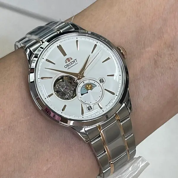 Orient Automático Bambino Sun & Moon Open Heart RAAS0101S10B