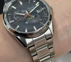 Orient Automático Edição Limitada 75 Anos Sun & Moon Stretto RAAK0311N30B Cinza - imagem 5