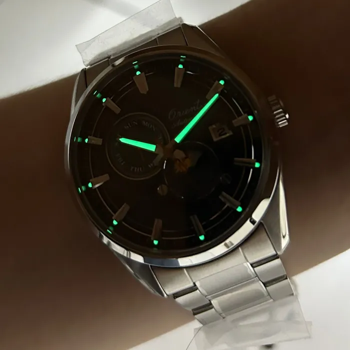 Orient Automático Edição Limitada 75 Anos Sun & Moon Stretto RAAK0311N30B Cinza