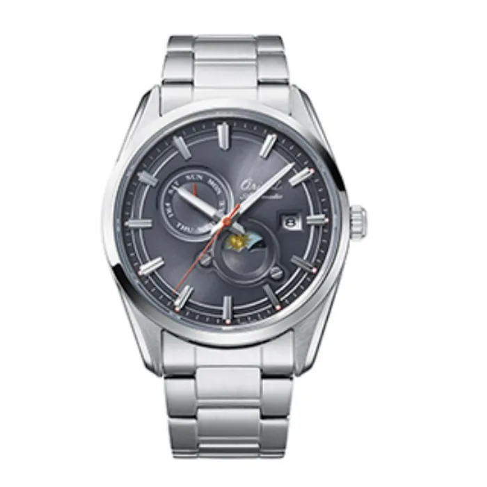 Orient Automático Edição Limitada 75 Anos Sun & Moon Stretto RAAK0311N30B Cinza