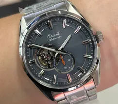 Orient Automático Edição Limitada 75 Anos Open Heart Stretto RAAR0012N30B Cinza - imagem 1
