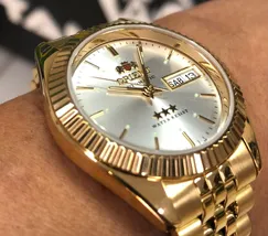 Orient 3 EStrelas Automático Classico 469EC7F Dourado - imagem 3