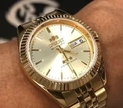 Orient 3 EStrelas Automático Classico 469EC7F Dourado - imagem 1